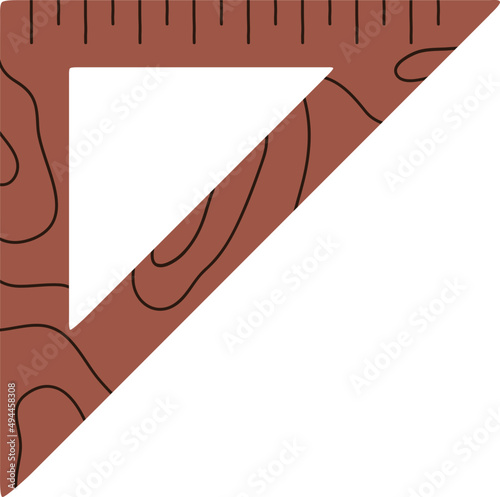 Triangle Ruler Colored Illustration