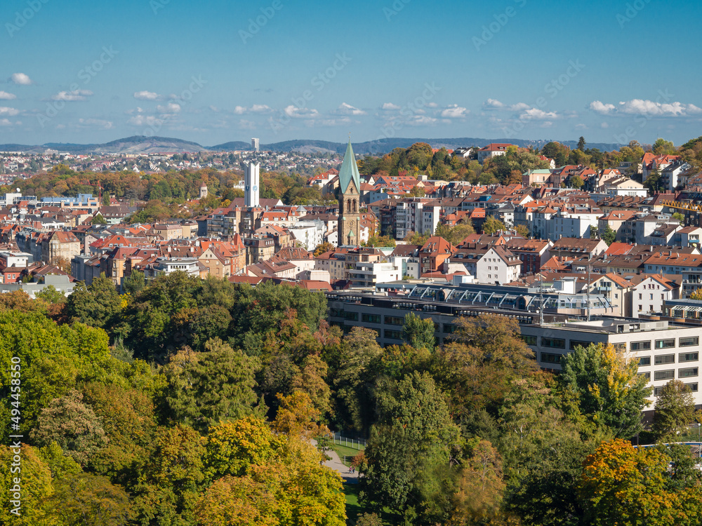 Aerial shot of cityscape Stuttgart
