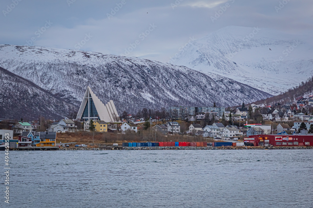 Arctic Cathedral, Tromso is a city in Tromso Municipality in Troms og Finnmark county, Norway