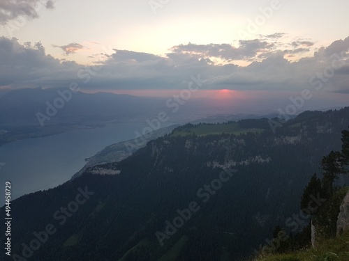 sunset in the mountains Swiss