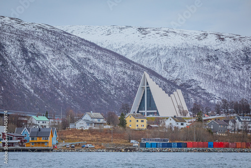 Arctic Cathedral, Tromso is a city in Tromso Municipality in Troms og Finnmark county, Norway photo