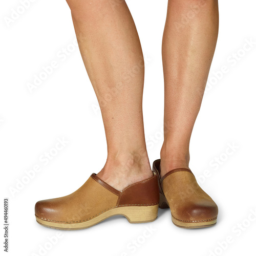 Women's Fashion Shoes Boots Posing Standing