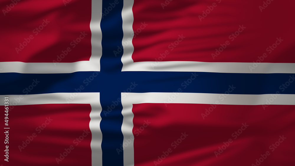 Naklejka premium 4K animation of the waving flag of Norway