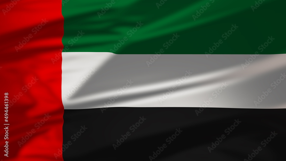 4K animation of the waving flag of the UAE