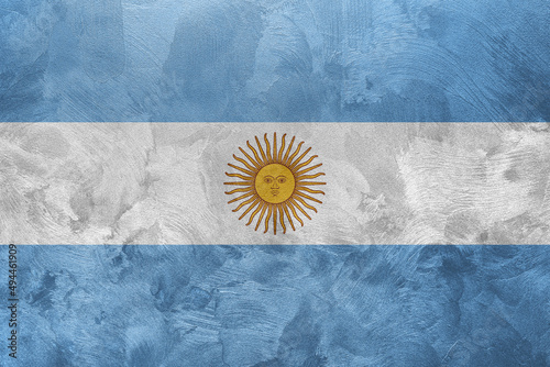 Textured photo of the flag of Argentine.