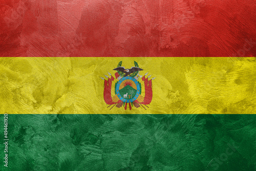 Textured photo of the flag of Bolivia.