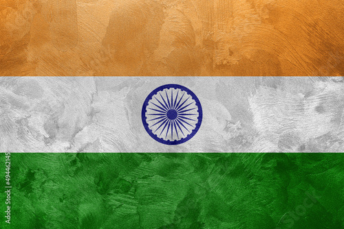 Canvas Print Textured photo of the flag of India.