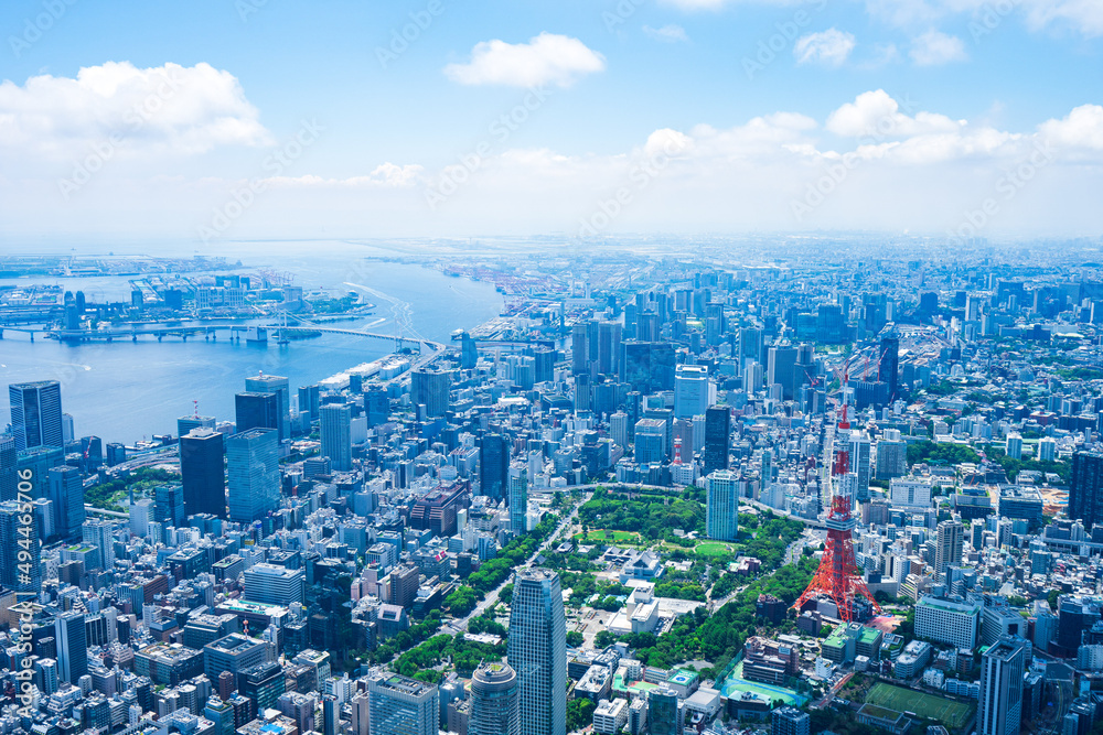 東京都心部 ヘリコプター空撮写真