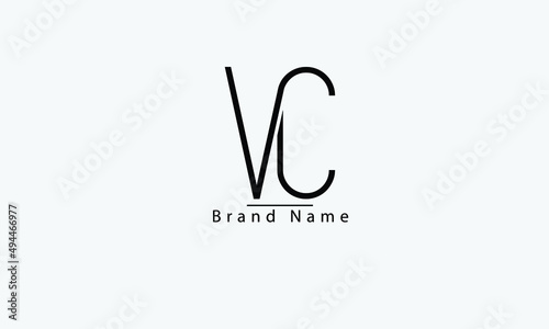 VC CV V C abstract vector logo monogram template