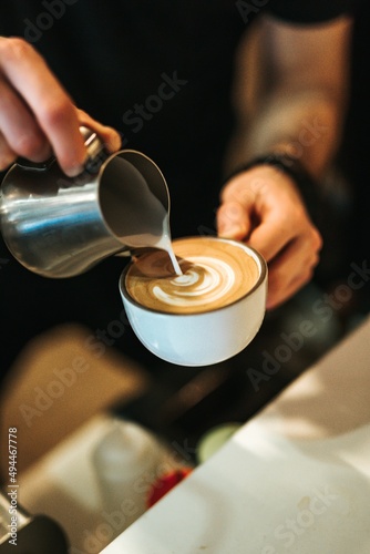 hand cafe latte art barista