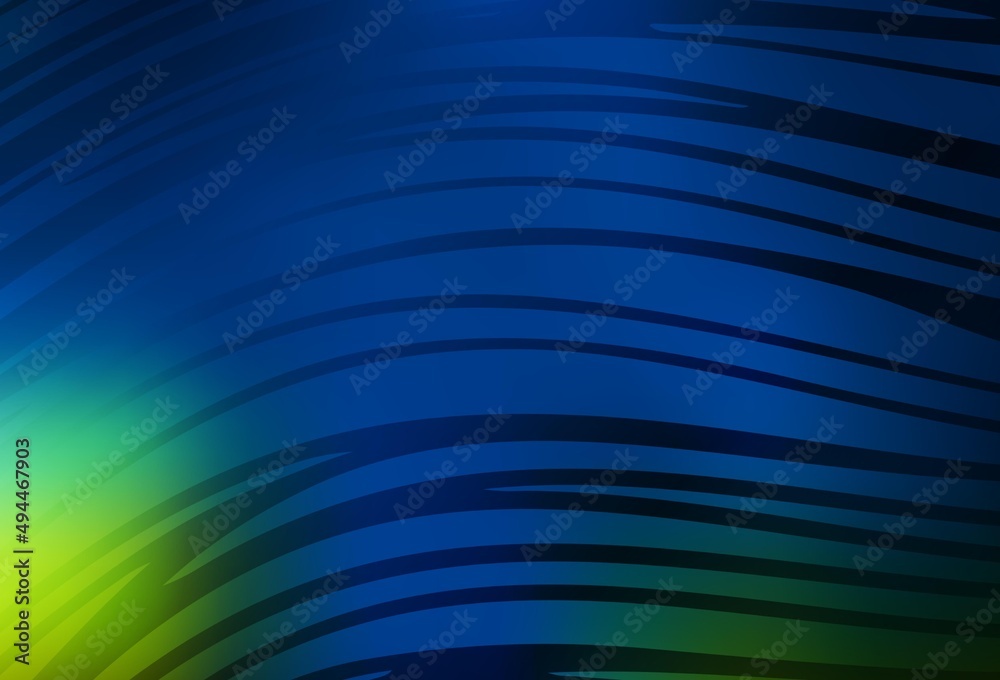 Dark Blue, Green vector pattern with wry lines.