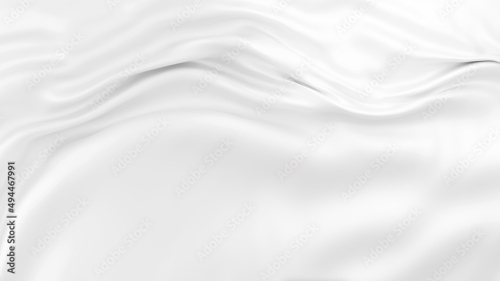 White luxury fabric background with copy space 3D Render