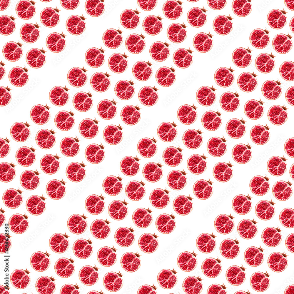 Watercolor seamless pattern Juicy ripe pomegranates Watercolor seamless pattern Juicy ripe pomegranates
