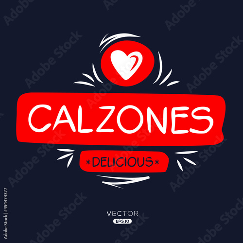 Creative  Calzones  logo  Calzones sticker  vector illustration.
