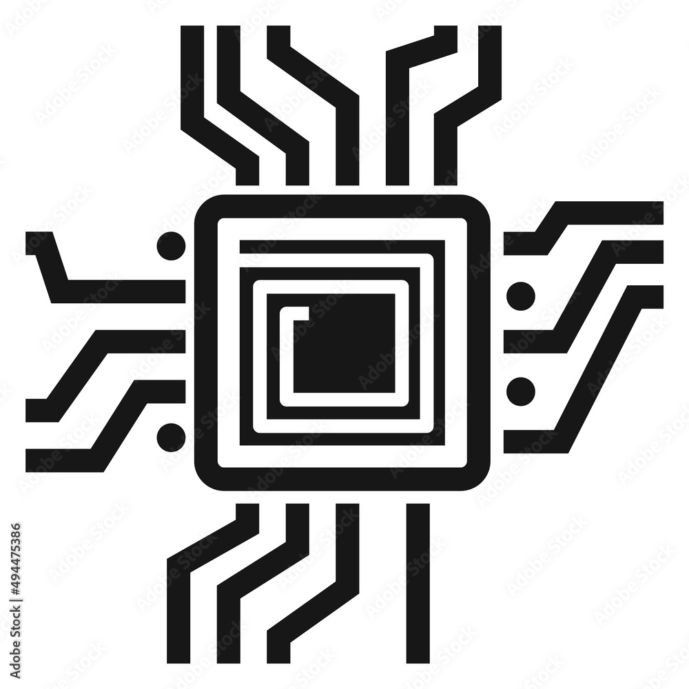 Cpu icon. Computer technology symbol. Microchip sign Cpu icon. Computer technology symbol. Microchip sign