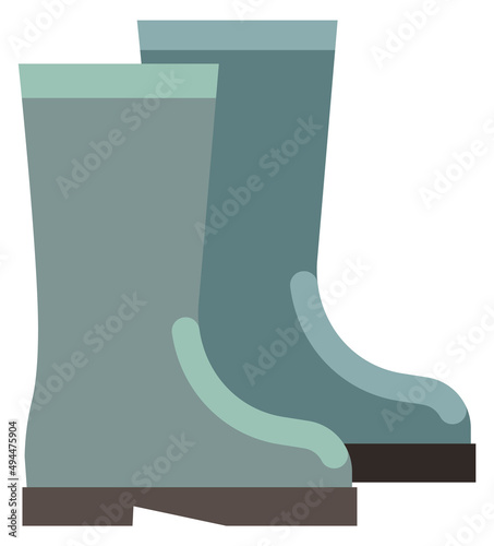 Rubber boots icon. Pair of water protective footwear