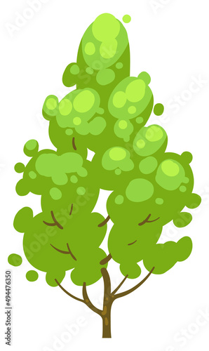 Cartoon tree. Garden symbol. Green nature sign