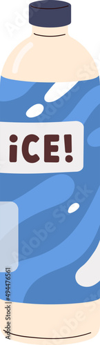 Bottle of Iced Soft Drink Cartoon Illustration