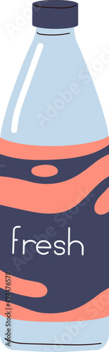 Bottle of Fresh Water Drink Cartoon Illustration