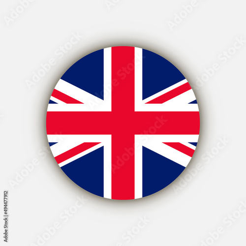 Country United Kingdom. United Kingdom flag. Vector illustration.