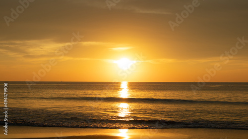 sunset on summer at the beach