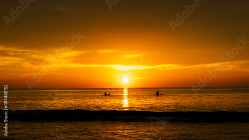 sunset on summer at the beach