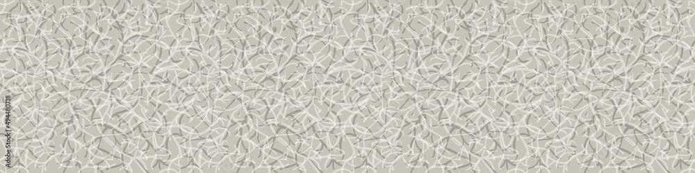 Trailing twigs vector seamless border background. Neutral ecru beige banner with dense faux watercolor climbing branches, stems. Decorative floral botanical texture blend. For edging, trim, web Trailing twigs vector seamless border background. Neutral ecru beige banner with dense faux watercolor climbing branches, stems. Decorative floral botanical texture blend. For edging, trim, web