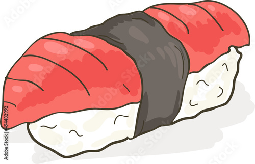 Nigiri Sushi Hand Drawn Illustration