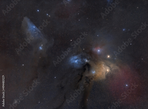Beautiful view of Rho Ophiuchi in Ophiuchus constellation with Blue Horsehead nebula photo