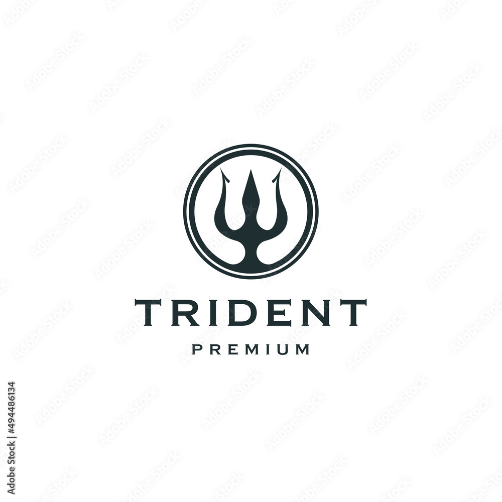 Ancient trident logo icon design template flat vector Ancient trident logo icon design template flat vector