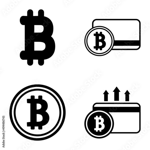 Bitcoins1-2 Flat Icon Set Isolated On White Background