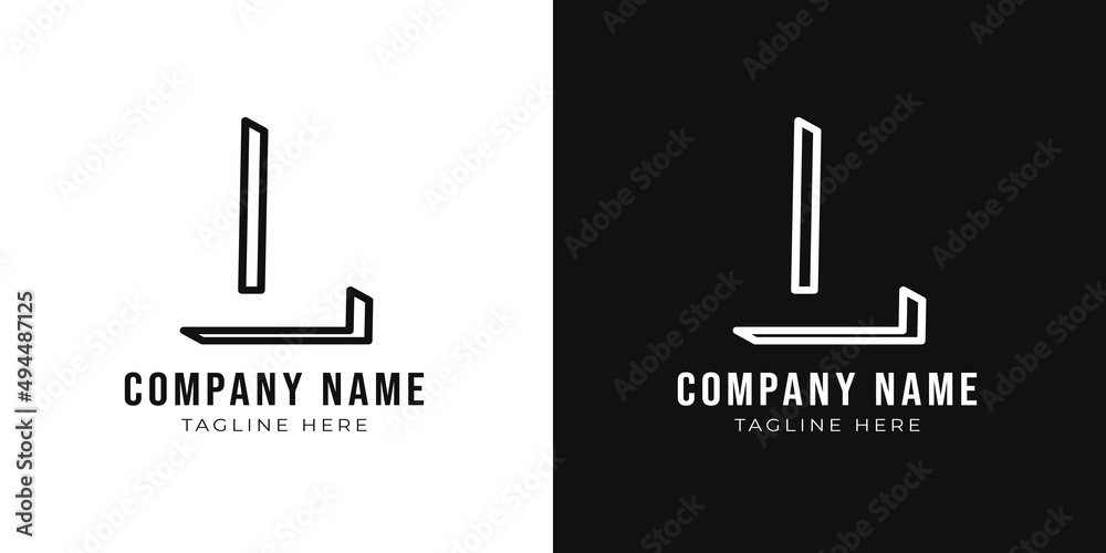 Initial letter l monogram logo design template. 3d outline style l logo ...