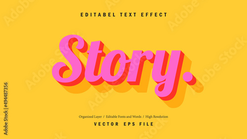 Editable Story Font Design. Alphabet Typography Template Text Effect. Lettering Vector Illustration for Product Brand and Business Logo.