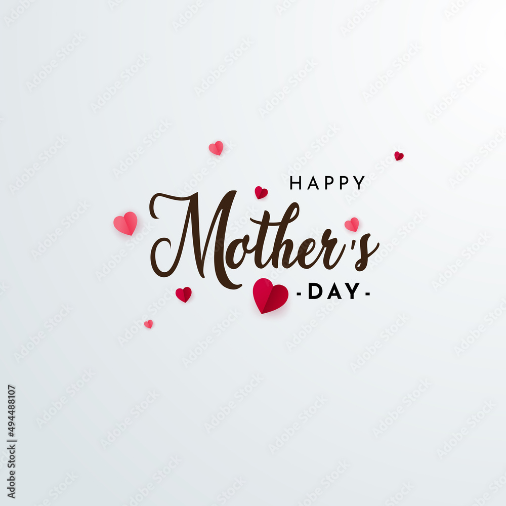 Naklejka premium Simple and flat mother's day design with love vector. Celebration mother's day background vector. 