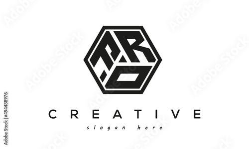 creative Three letters FRO square logo design