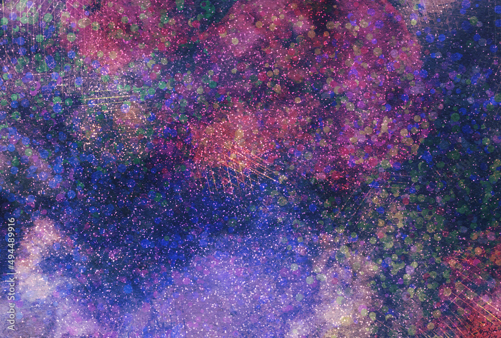 Fototapeta premium 背景素材_水彩テクスチャ_キラキラ_黒