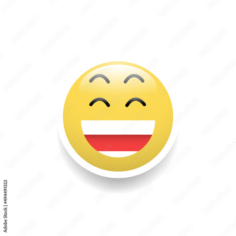 Fototapeta premium Good mood face emoticon, Vector and Illustration.