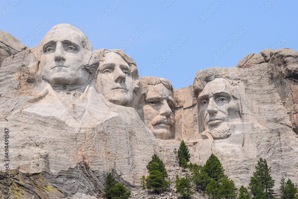 National Monument Memorial Mount Rushmore In The Black Hills of South Dakota (Washington, Jefferson, Lincoln, Roosevelt)