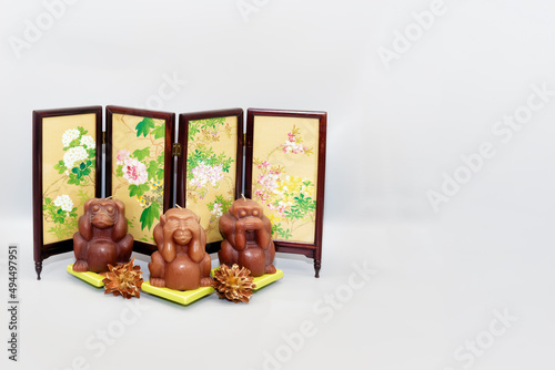 Asian theme still life with copy space and background photo