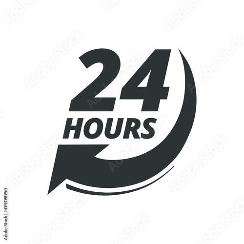 24 hours icon. Order and delivery service