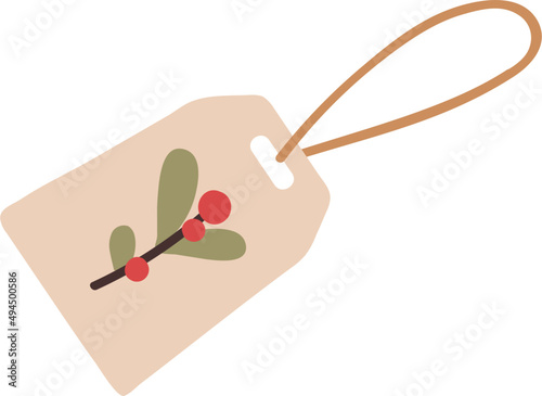 Label for Christmas Gift Colored Illustration