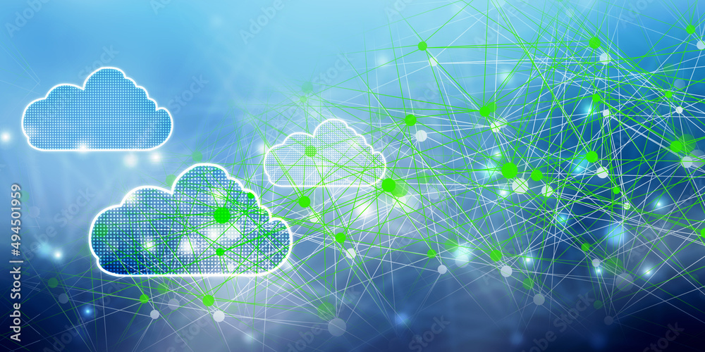 Obraz premium 2d rendering technology Cloud computing