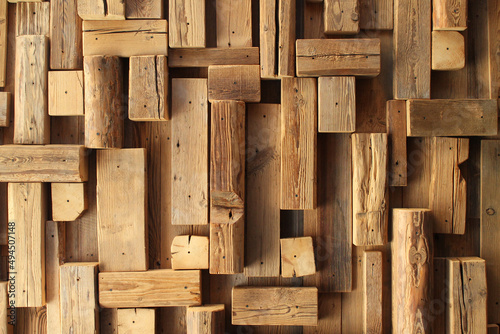 tło stare drewniane belki w nierównych kształtach 