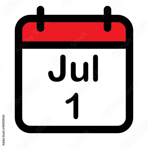 Calendar icon with first July