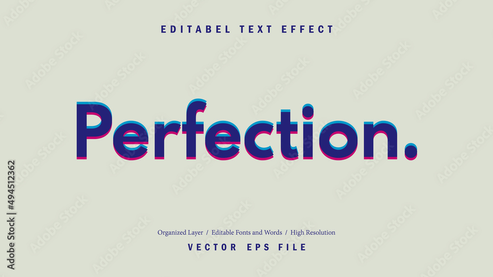 Fototapeta Editable Perfection Font Design. Alphabet Typography Template Text Effect. Lettering Vector Illustration for Product Brand and Business Logo.