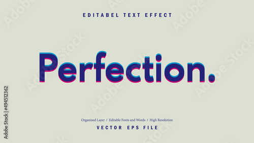 Editable Perfection Font Design. Alphabet Typography Template Text Effect. Lettering Vector Illustration for Product Brand and Business Logo.