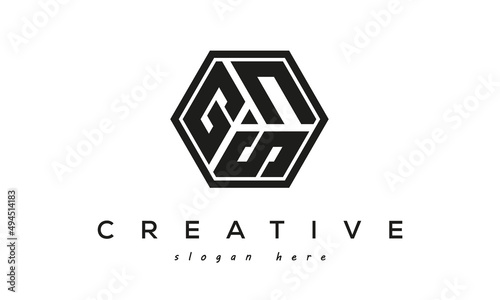 creative Three letters GNS square logo design photo