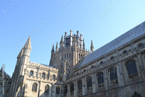 Closeup shot of the Ely Cathedral in Ely, Cambridgeshire on a sunny day photo