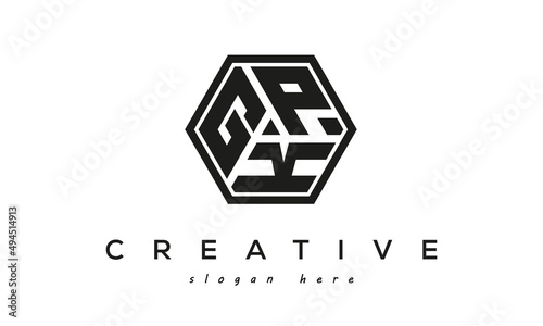 creative Three letters GPK square logo design photo