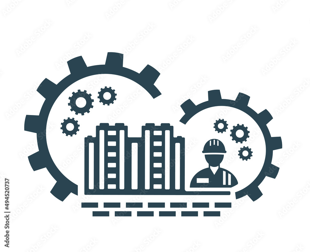 A vector illustration icon for repair, installation, maintenance and construction work.